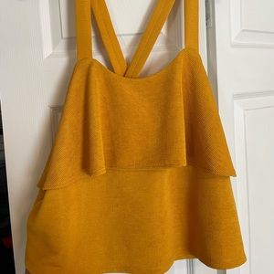 Madewell yellow gold dress cross back tank